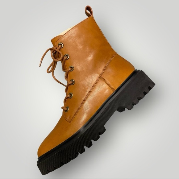 Madewell The Rayna Lace-Up Boot in Brown Leather Size 8.5 - Picture 6 of 13